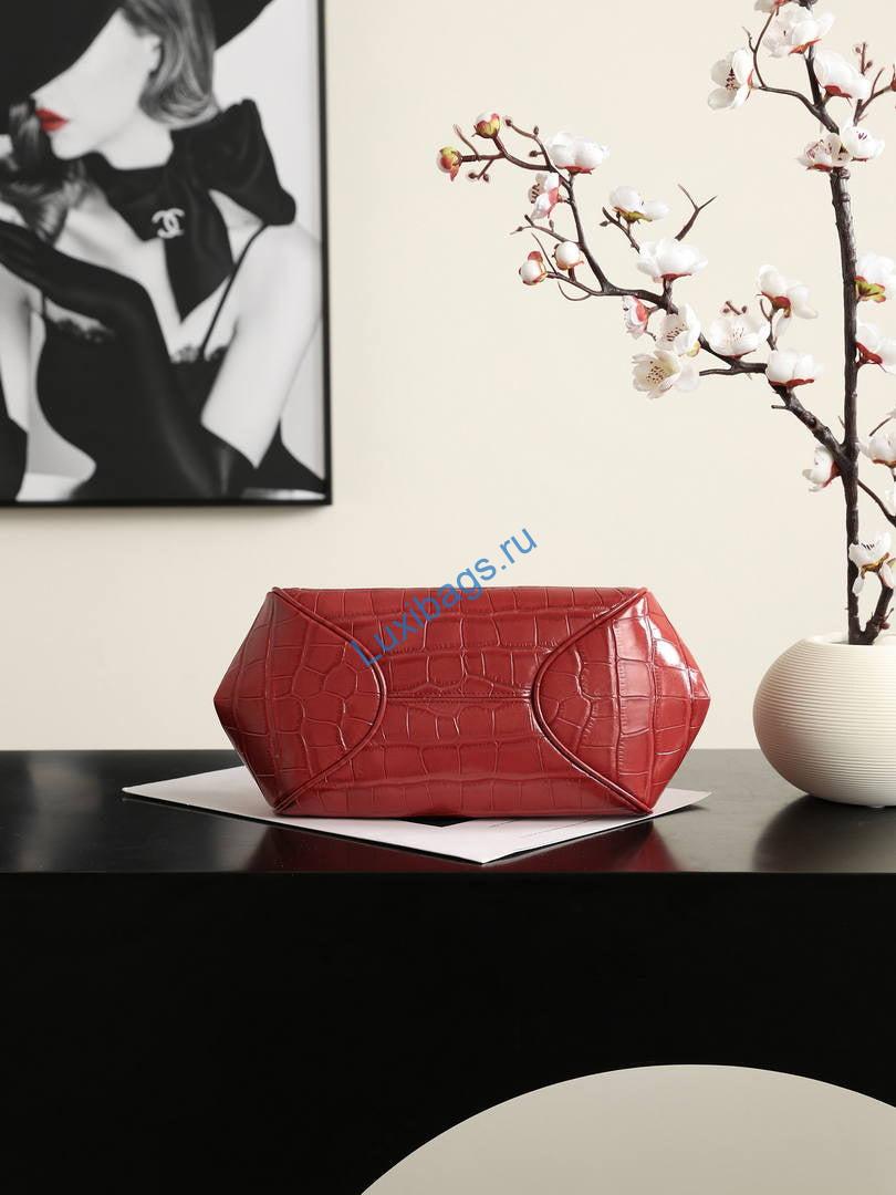 Chanel Clutch with Leather Strap Crocodile Embossed Calfskin & Gold-Tone Metal AP5360 Wine Red | clutch with leather strap crocodile embossed calfskin gold tone metal ap5360 black 06