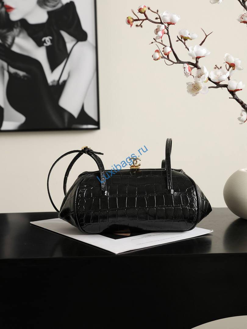 Chanel Clutch with Leather Strap Crocodile Embossed Calfskin & Gold-Tone Metal AP5360 Black | clutch with leather strap crocodile embossed calfskin gold tone metal ap5360 black 13