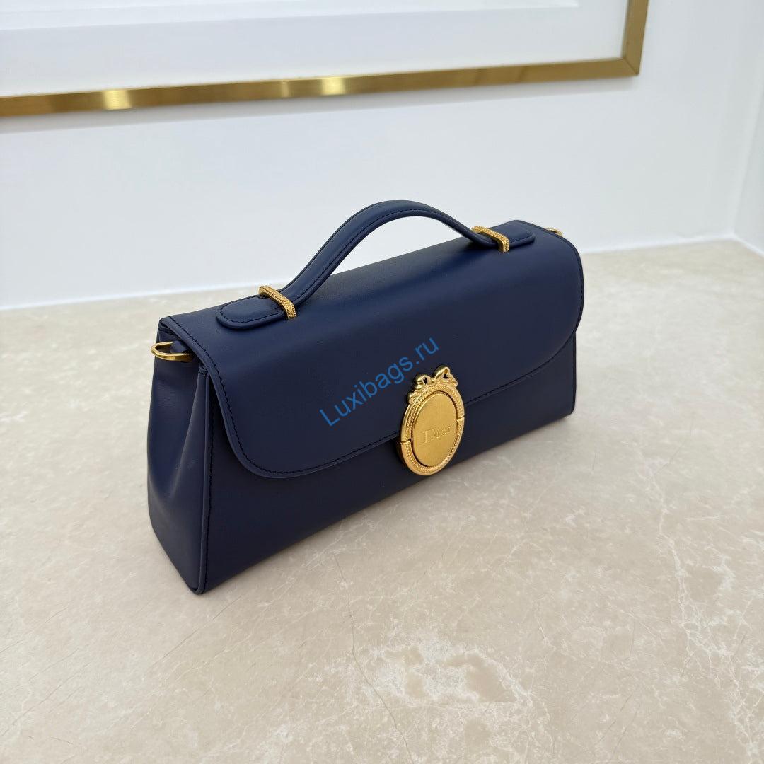 Dior Médaillon Pouch Black Smooth Calfskin M3671 Navy Blue | dior m daillon pouch black smooth calfskin m3671 black 52