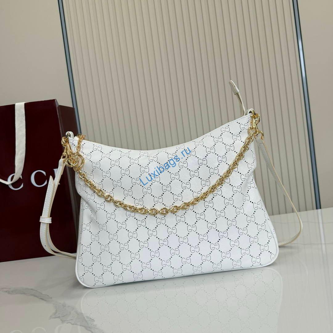Gucci Lady Lunetta Chain medium shoulder bag A006OA Black | gucci lady lunetta chain medium shoulder bag 01