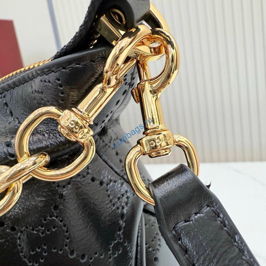 Gucci Lady Lunetta Chain medium shoulder bag A006OA Black | gucci lady lunetta chain medium shoulder bag 32