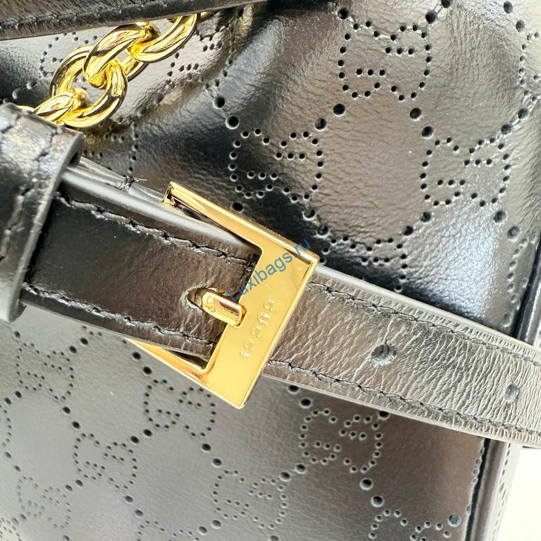 Gucci Lady Lunetta Chain medium shoulder bag A006OA Black | gucci lady lunetta chain medium shoulder bag 33