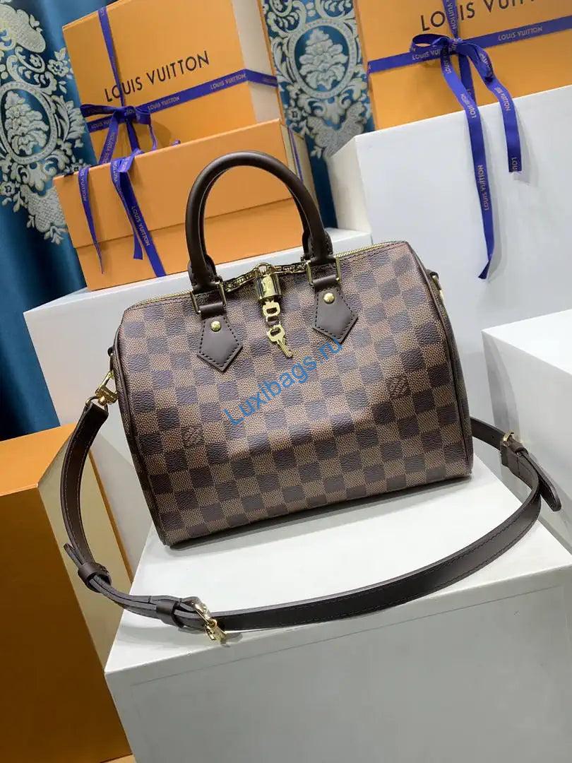 Louis Vuitton LV N40575 Speedy Bandouliere 25 Handbag Damier Ebene