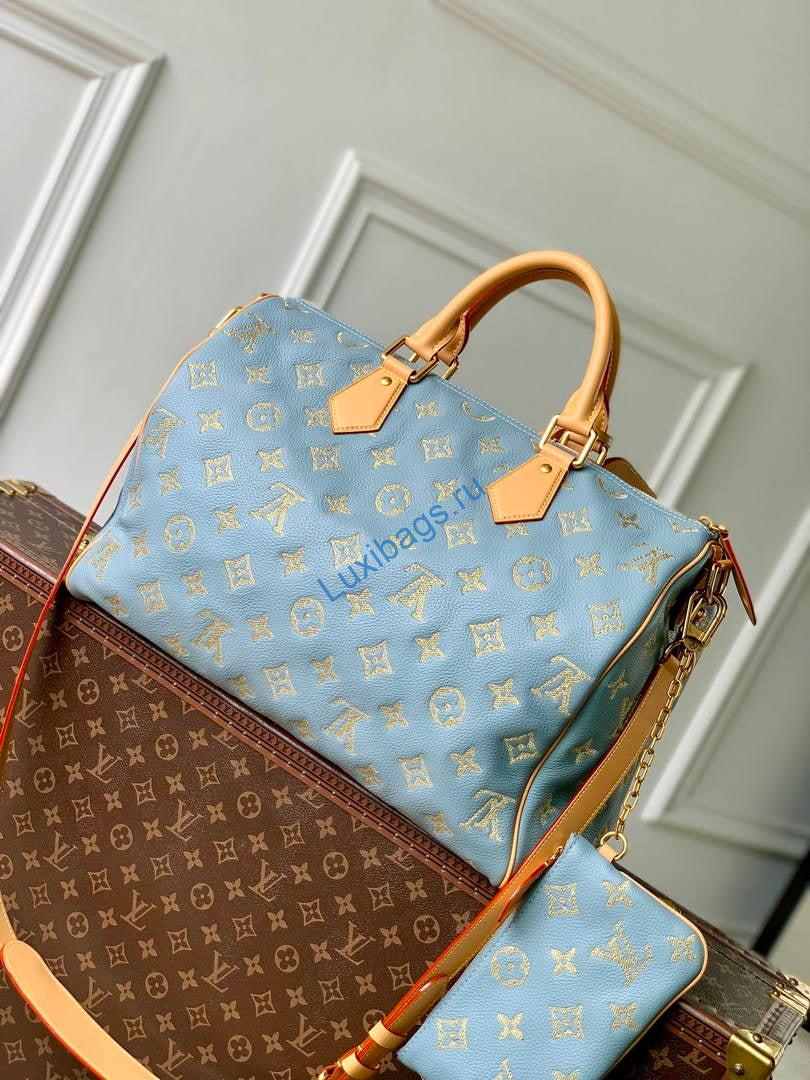 louis vuitton lv m28079 speedy p9 bandoulière 40 bag monogram leather sky blue 7 Louis Vuitton LV M28079 Speedy P9 Bandoulière 40 Bag Monogram Leather sky Blue | lv m28079 speedy p9 bandouliere 40 bag monogram leather sky blue 08
