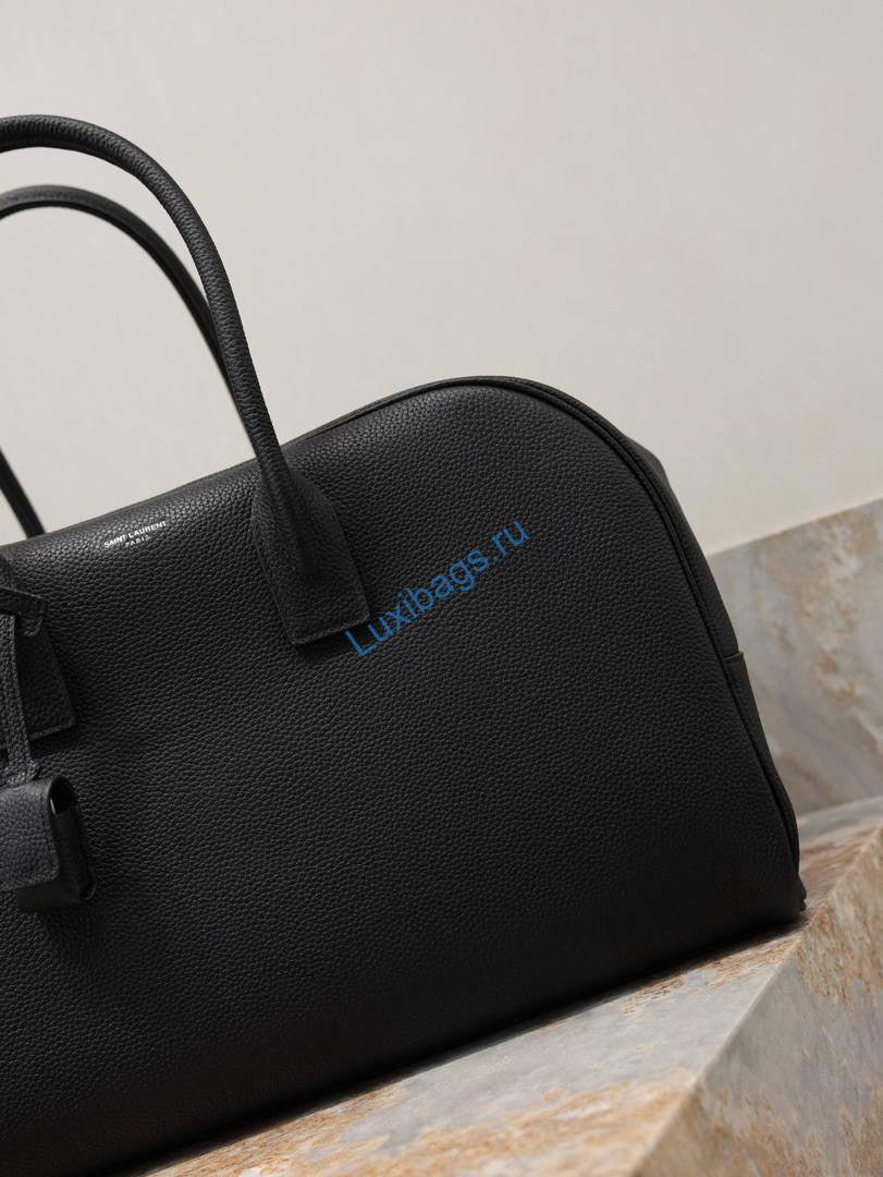 Saint Laurent YSL Sac De Jour Boston Large Nero grained leather 851687 Black Silver | sac de jour boston in grained leather 851687 116